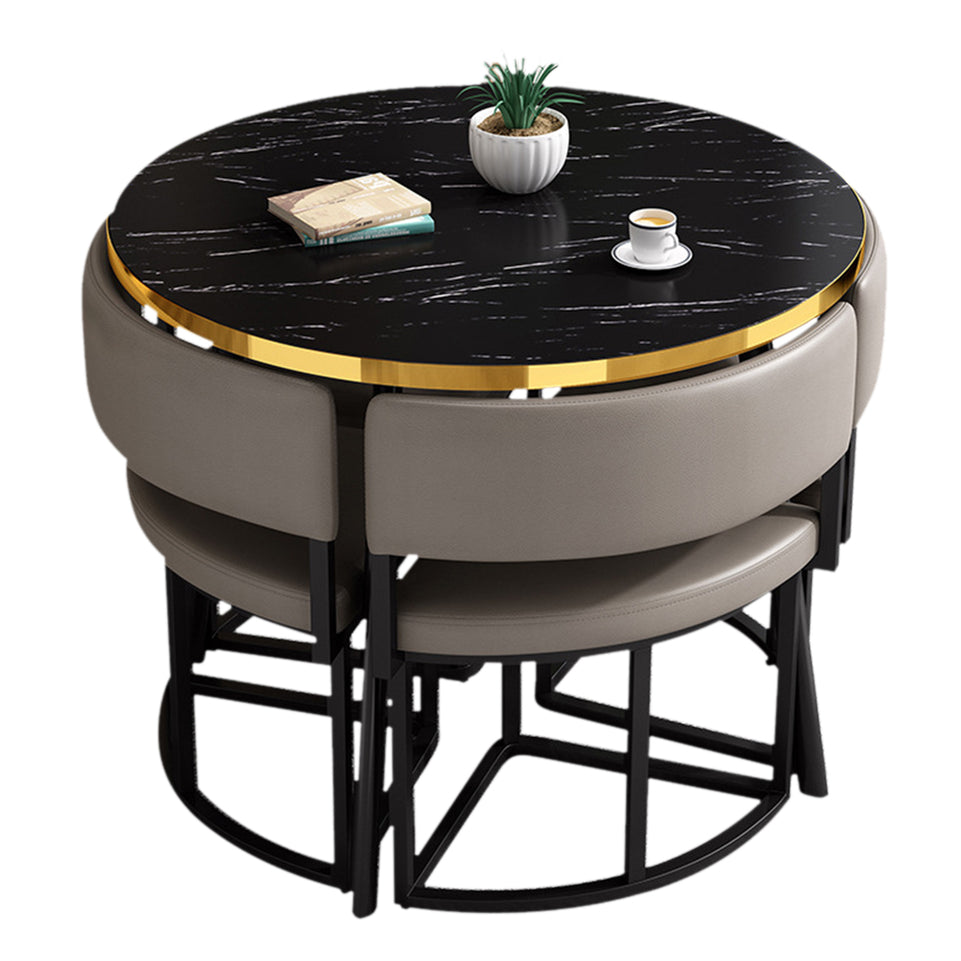 Modern Office Reception Round Table with 4 Backrest Chairs JDZH-2019