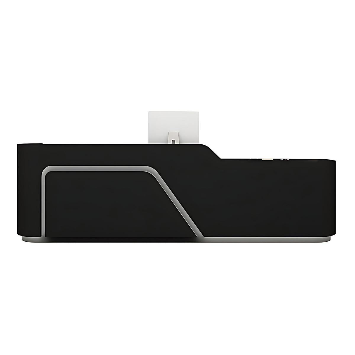 Corner Arc-Edge Straight Minimalist Reception Desk With Keyboard Tray, Cabinets, And Drawers For Hotels JDT-1074
