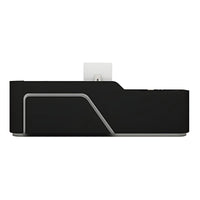 Corner Arc-Edge Straight Minimalist Reception Desk With Keyboard Tray, Cabinets, And Drawers For Hotels JDT-1074
