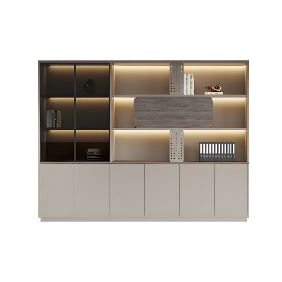 Chic Modular Wooden Office File & Book Cabinet for Manager Desks and Workspace Storage WJG-2171