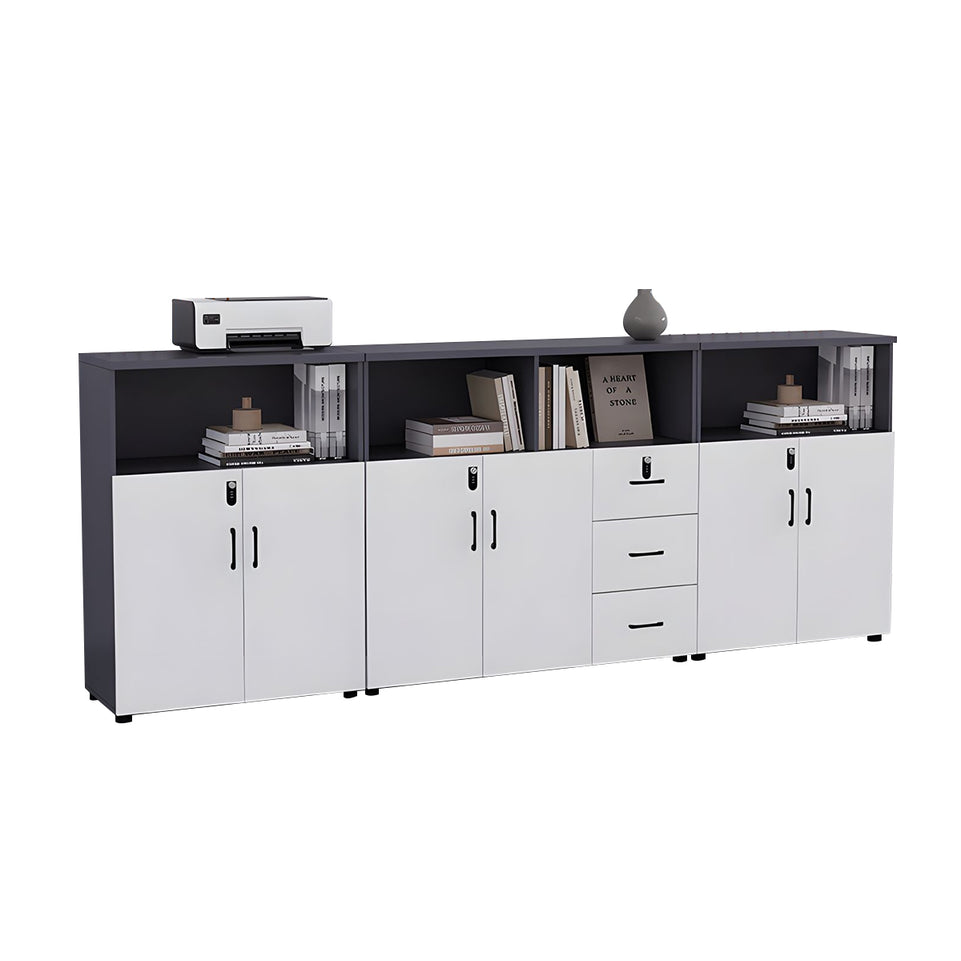 Stylish Lockable Wooden File Cabinet with Multi-Compartment Storage for Workspace CWG-2164