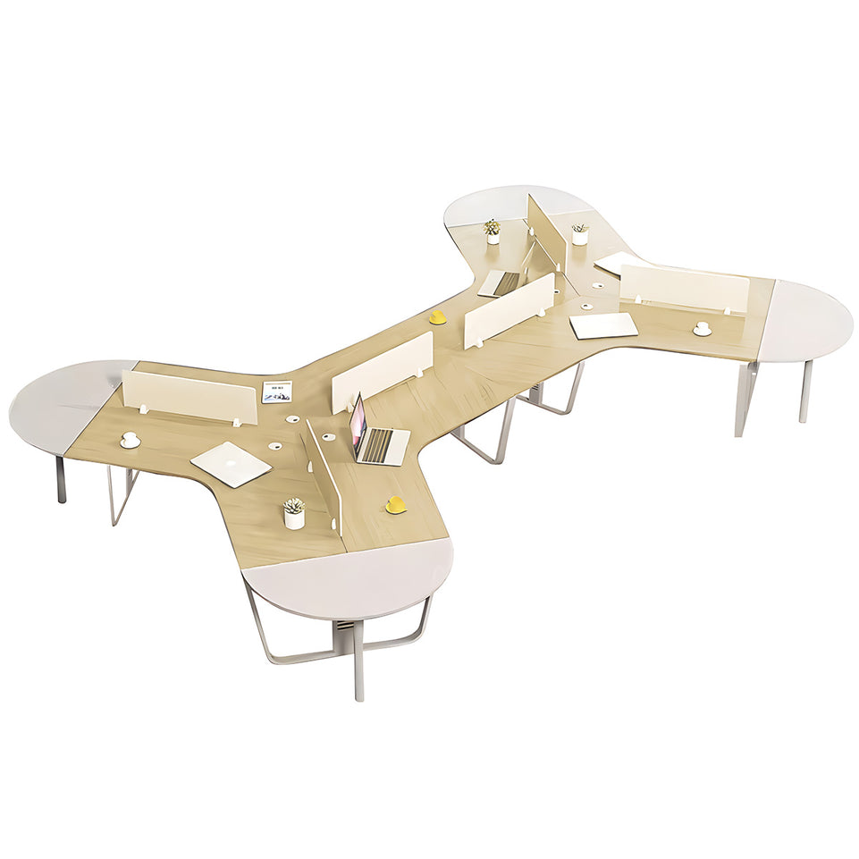 Sculpted Staff Desk Minimalist Modern Office Computer Desk Screen Card Seat Twin Staff Desk YGZ-1017