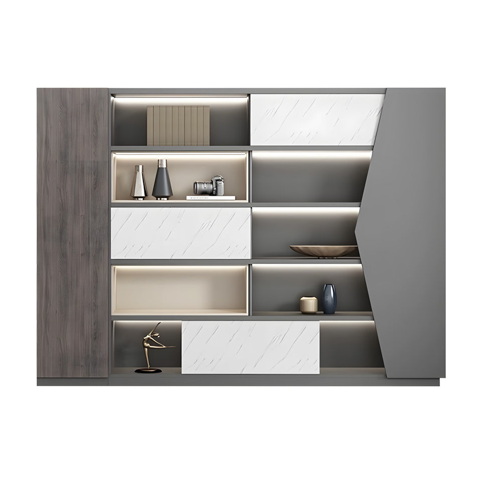 Large Open Storage Wooden Office File Cabinet with Multi-layer Design LBG-K039