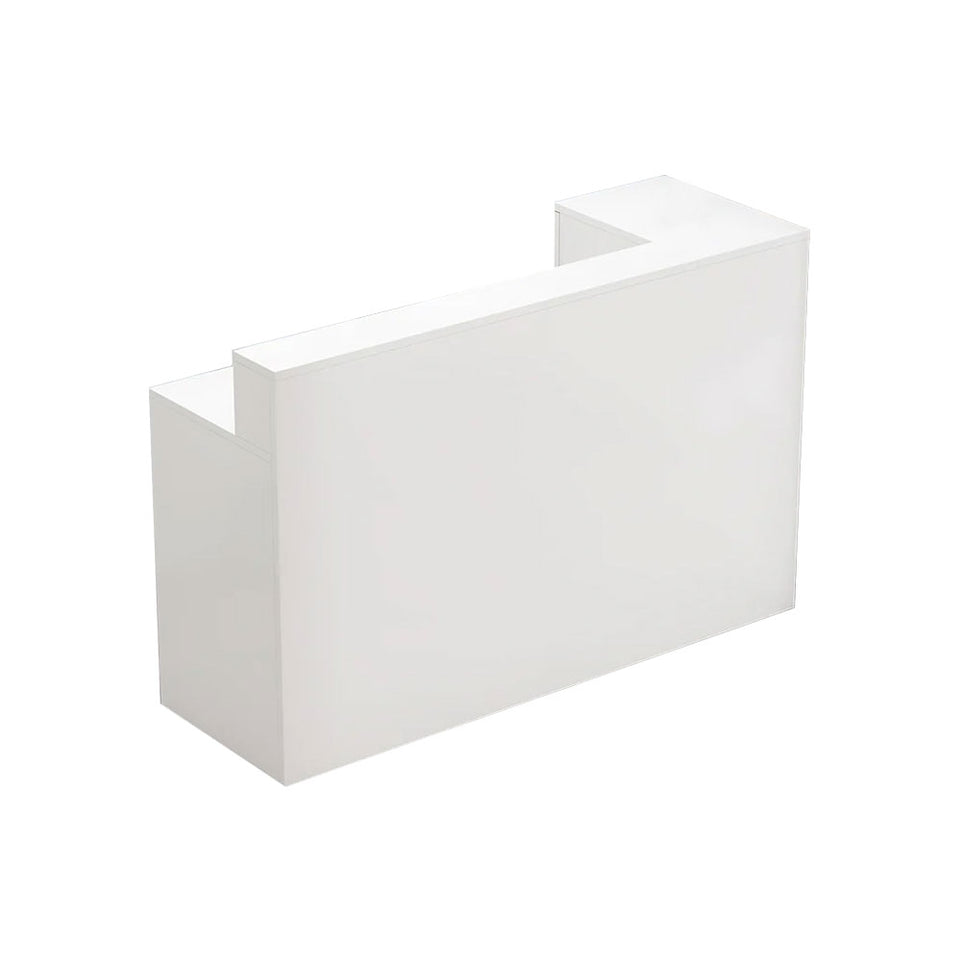 L-Shaped Corner Straight Compact Reception Desk with Keyboard Tray and Drawer for Stores and Salons JDT-1048