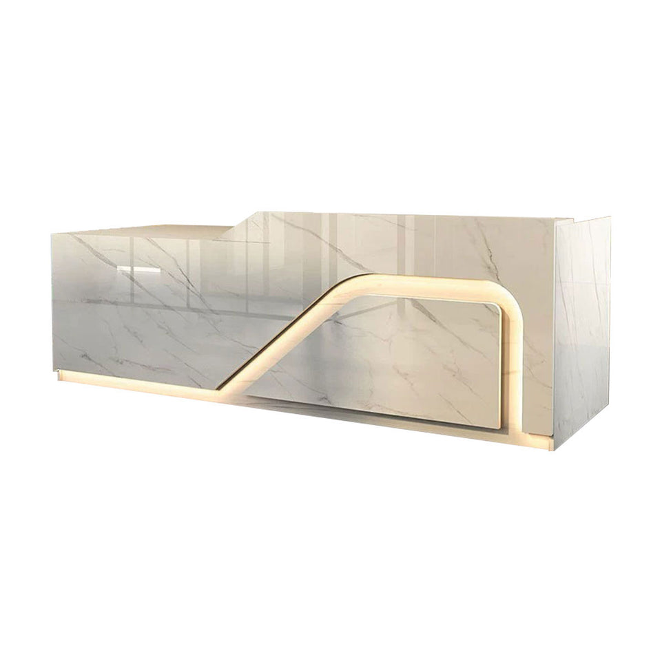Lacquer Reception Desk with LED Lights and Lockable Drawer for Retail Stores JDT-1051