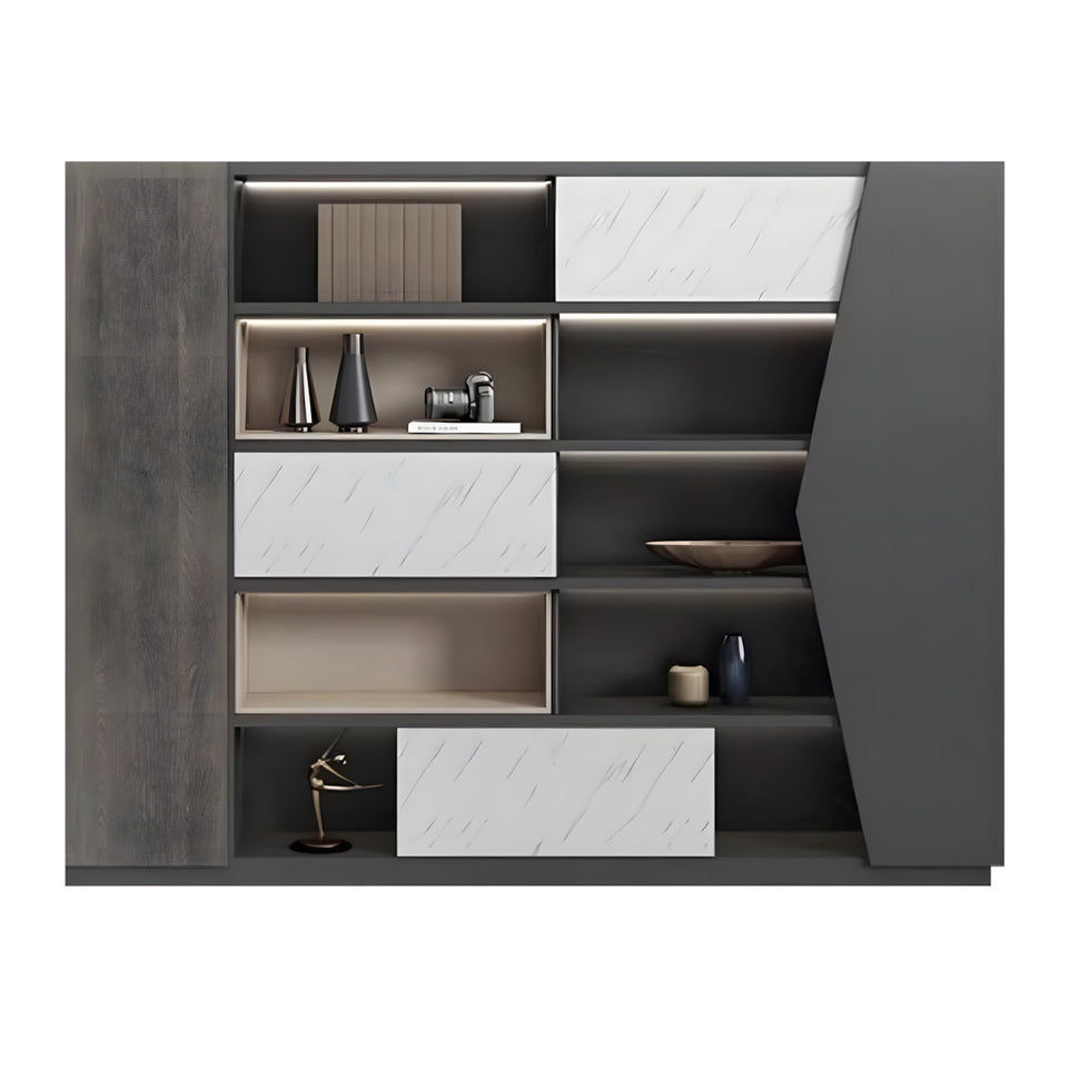 Large Open Storage Wooden Office File Cabinet with Multi-layer Design LBG-K039