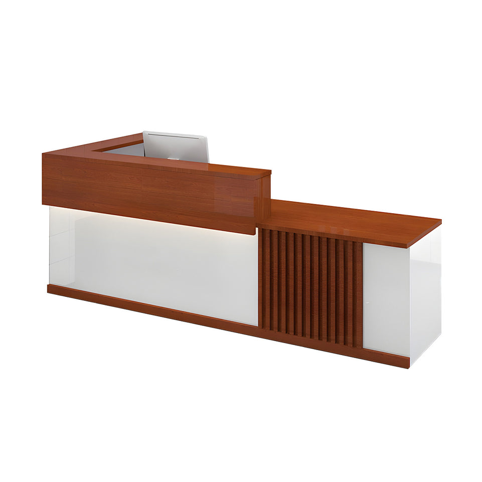 Sleek Modern Reception Desk with Dual-Layer Surface for Restaurants, Hotels, and Commercial Spaces JDT-2327