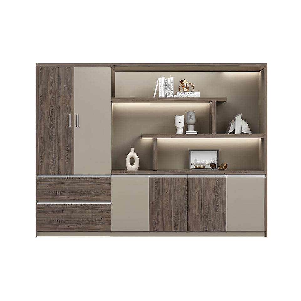 Premium Wooden Executive Lockable Cabinet, Modern Office Storage Cabinet, Background Storage and Archive Bookcase WJG-2169