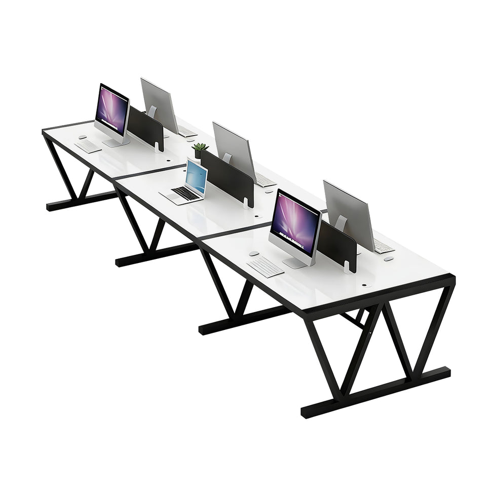 Simple Modern Desk and Chair Set with W Shaped Thickened Legs and Screen Partition YGZ-739