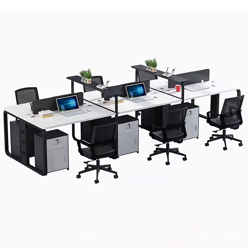 Sophisticated Simplicity Steel Framed Staff Desk Set with Modern Furniture Pieces YGZ-1016