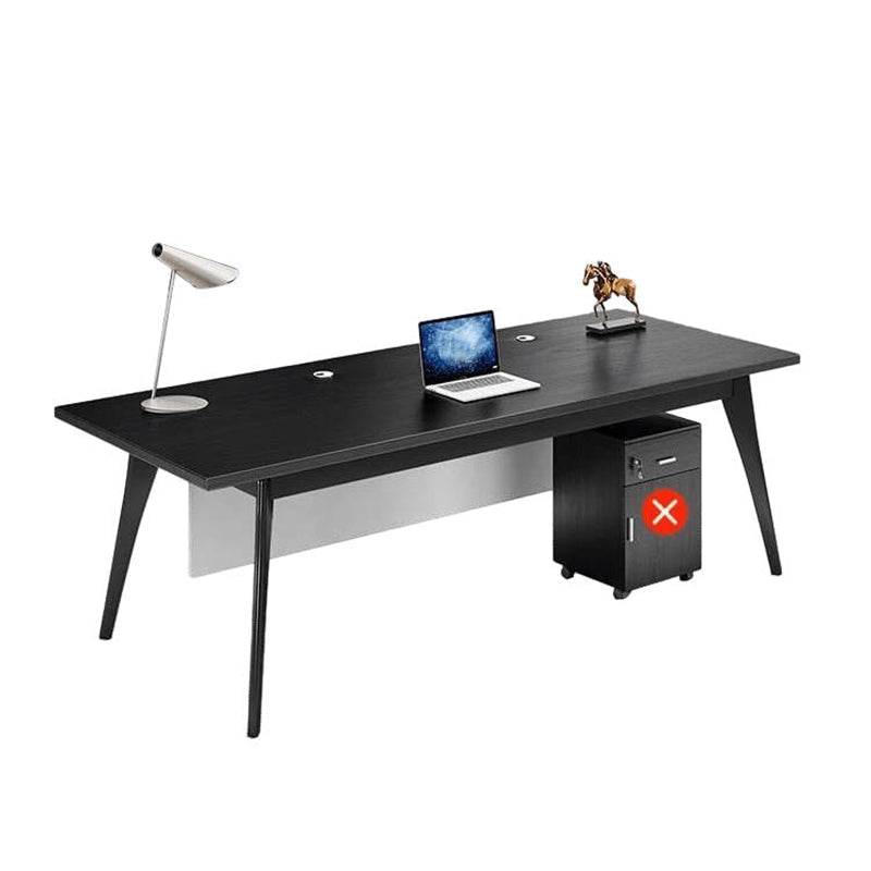 Modern Minimalist Executive Desk with Carbon Steel Legs and Cable Management Holes LBZ-10196
