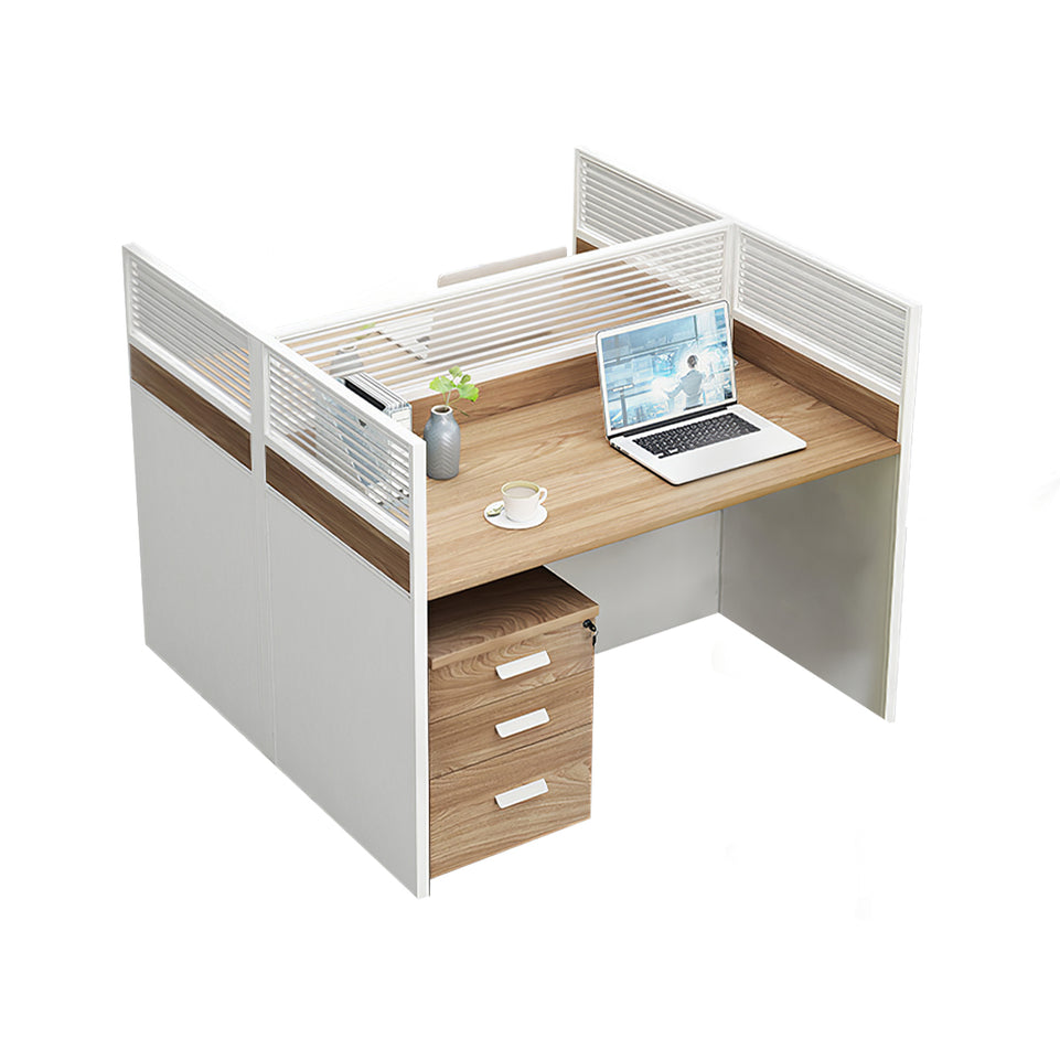 Modern L-Shaped Office Desk with Screen Divider for Employee Workstations BGZ-222