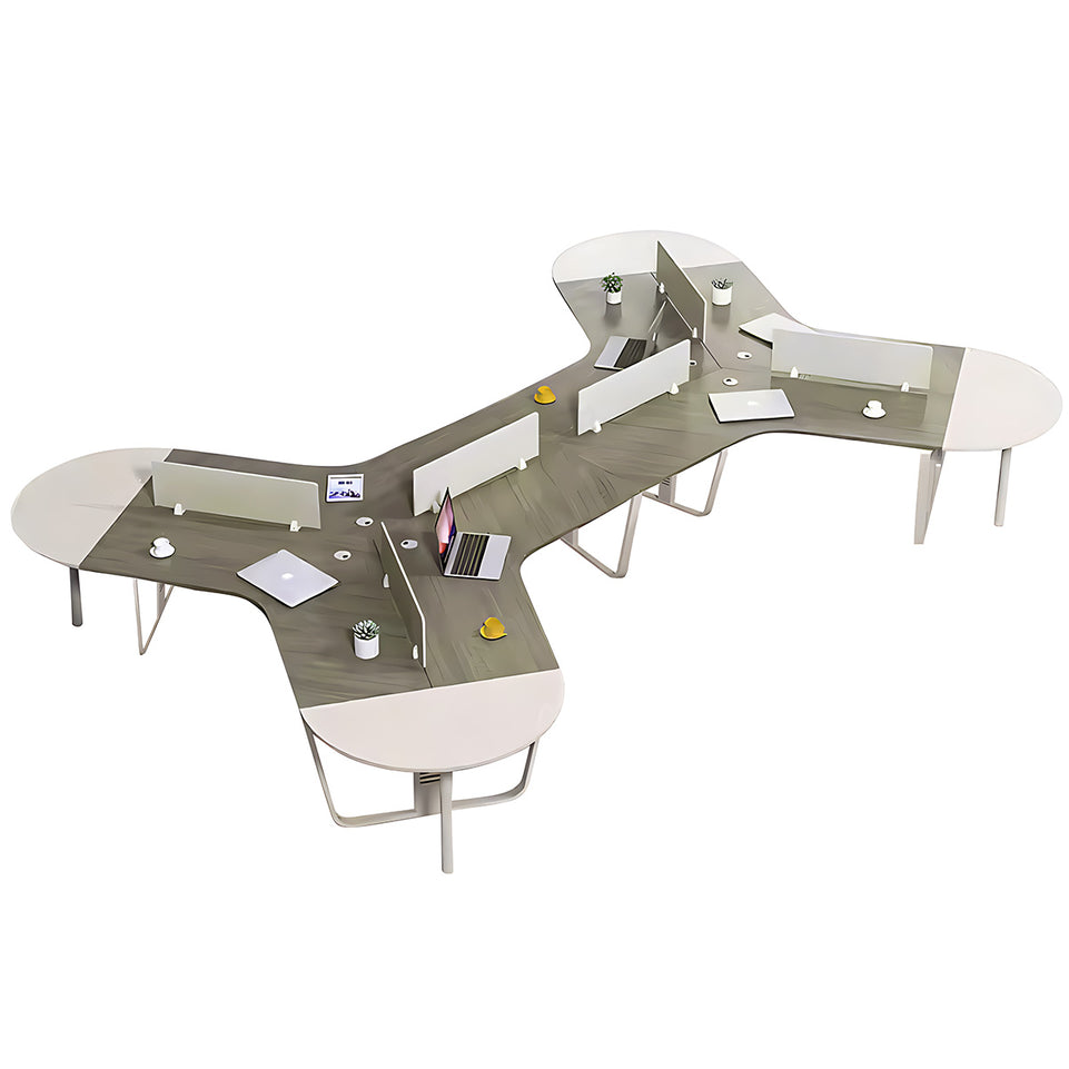 Sculpted Staff Desk Minimalist Modern Office Computer Desk Screen Card Seat Twin Staff Desk YGZ-1017