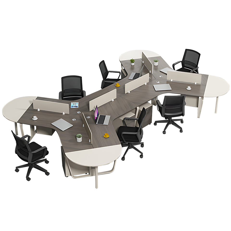 Sculpted Staff Desk Minimalist Modern Office Computer Desk Screen Card Seat Twin Staff Desk YGZ-1017