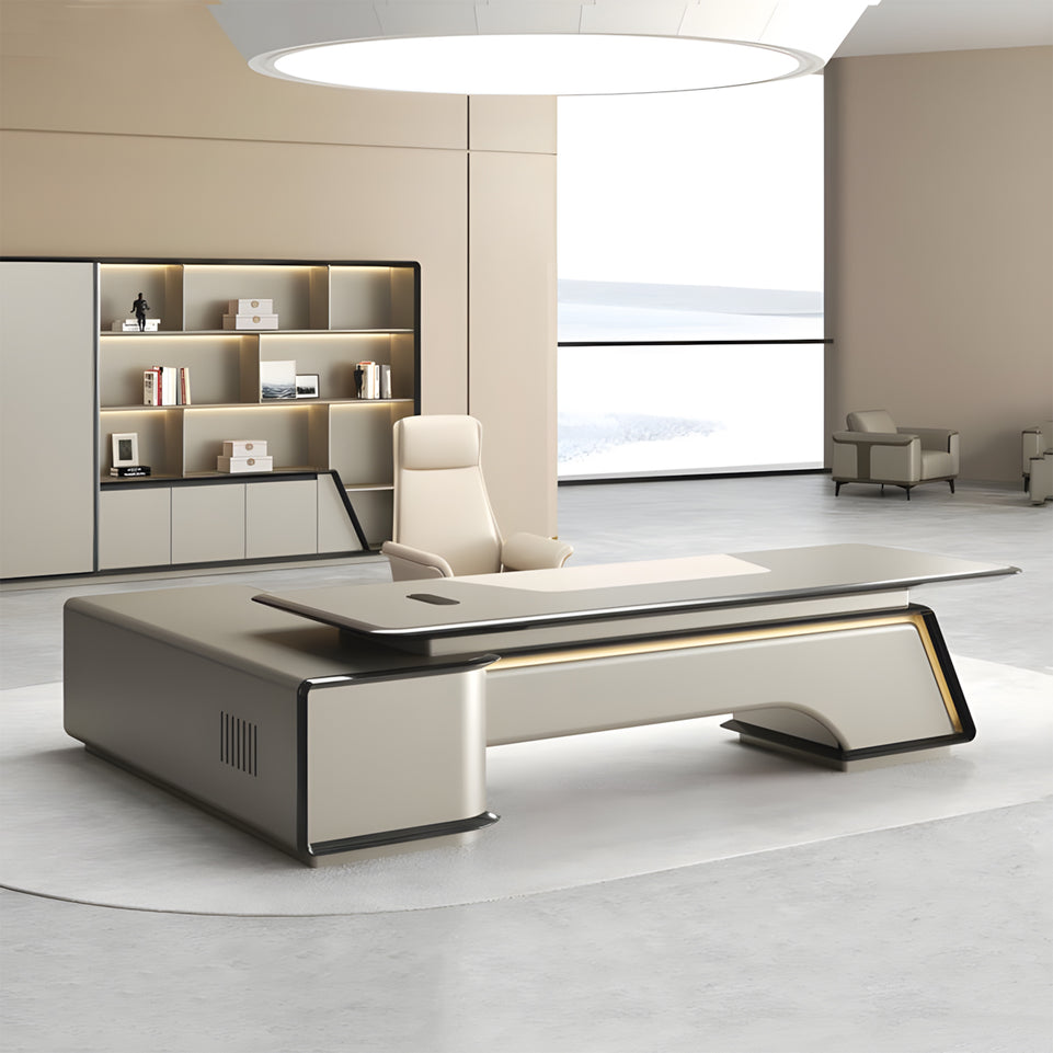 Sleek Black Edge Executive Desk with Distinctive LBZ-2015