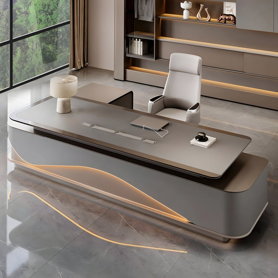 Luxury L-Shaped Executive Desk with Large Storage Cabinet & Password Lock for High-End Offices LBZ-2160