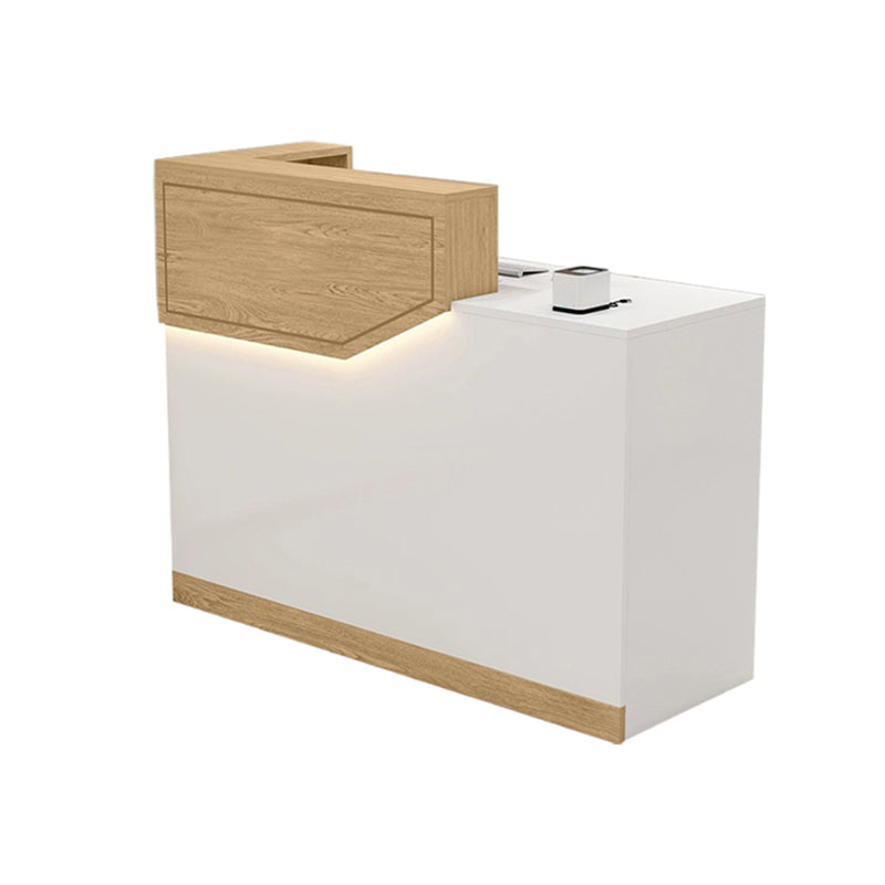 Small Front Desk with Corner and Keyboard Tray for Clothing Stores and Salons JDT-1047