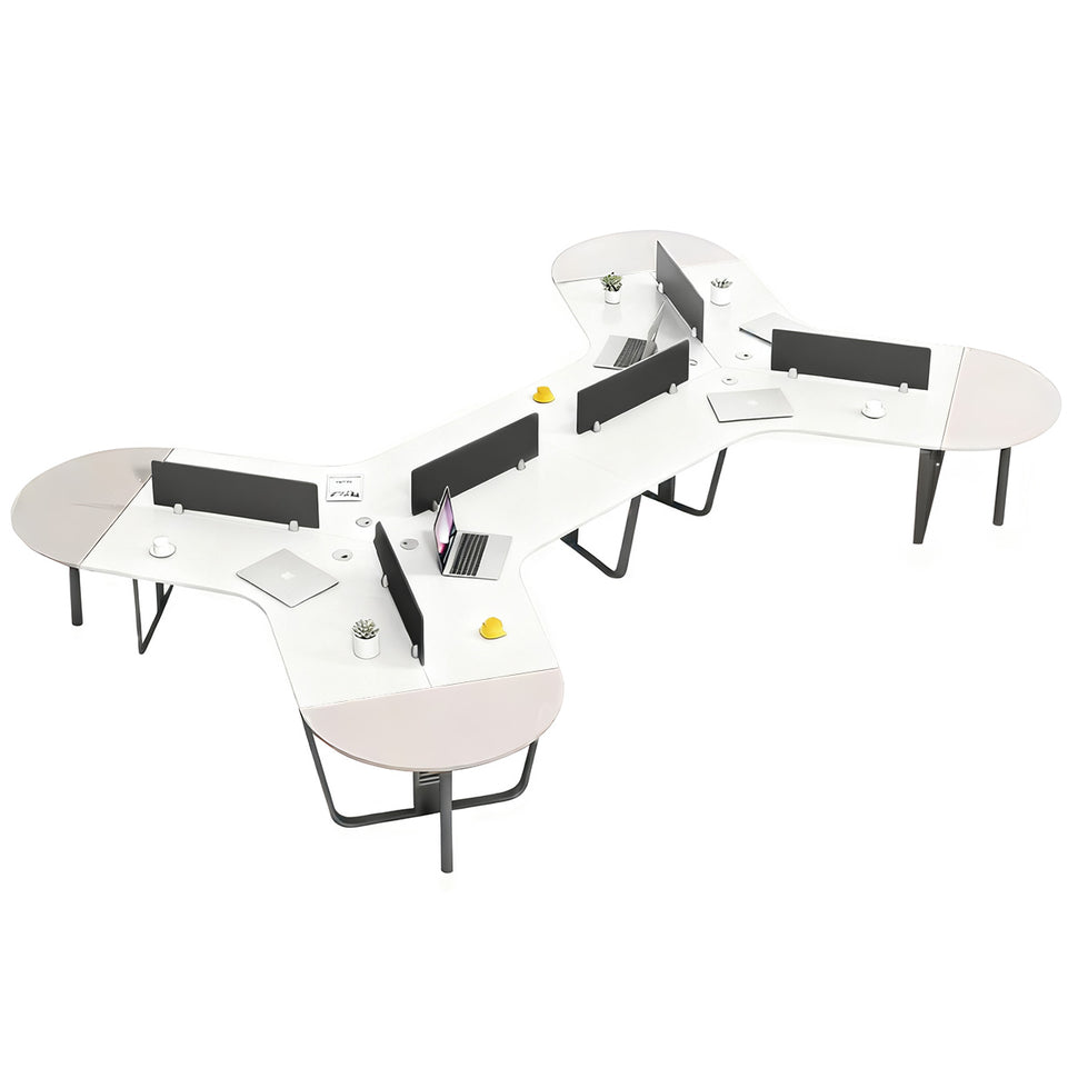 Sculpted Staff Desk Minimalist Modern Office Computer Desk Screen Card Seat Twin Staff Desk YGZ-1017