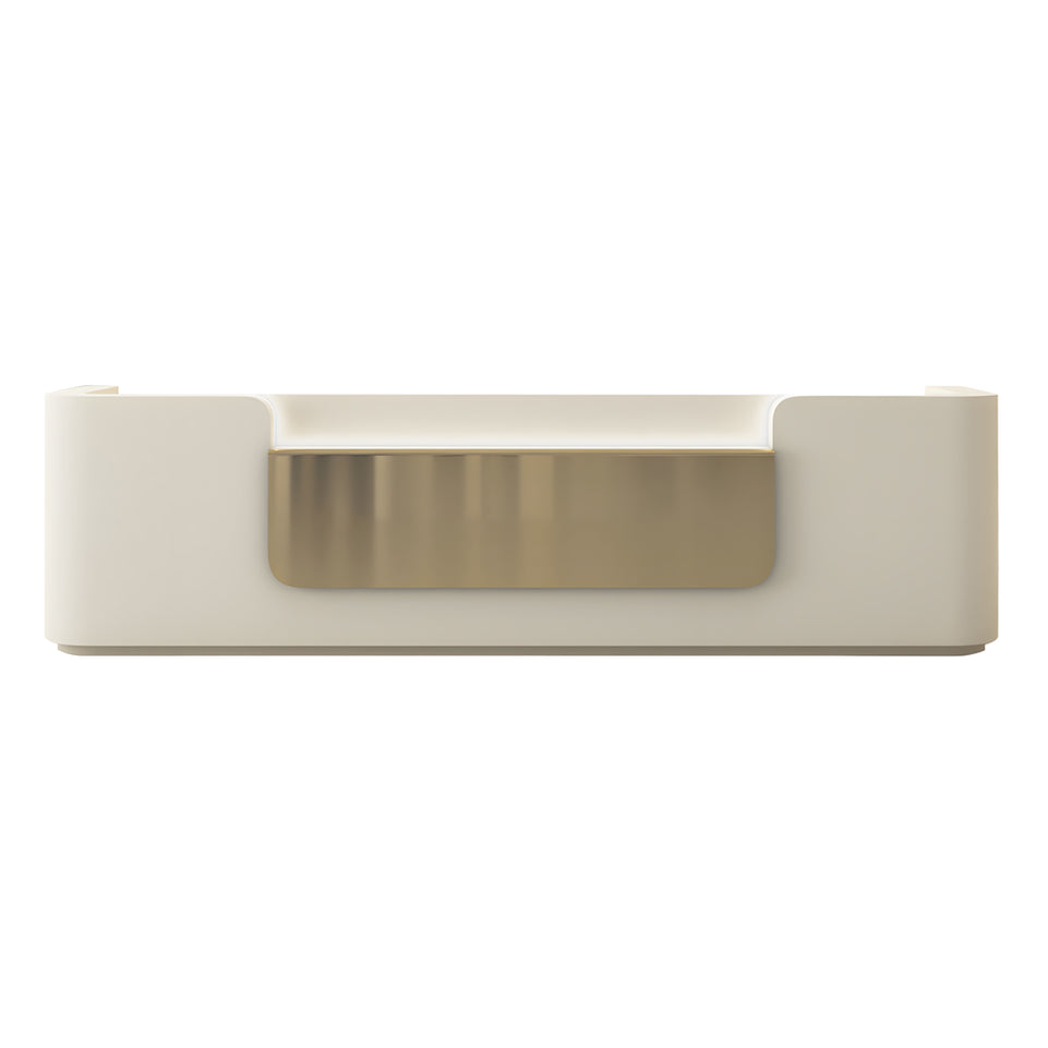 Modern Reception Desk 63-150 in Wide with File Drawers for Office Lobby