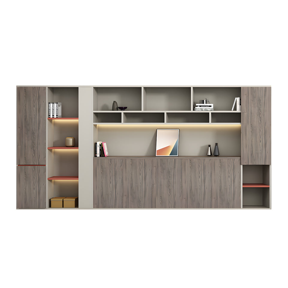 Office Furniture Luxury Executive Desk With Leather Handles L-Shape Corner Desk Dial Lock LBZ-1072