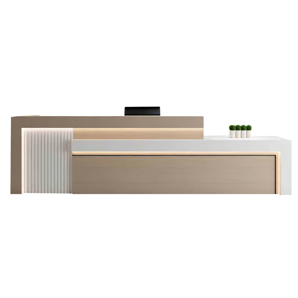 Salon Reception Desk 63-134 in Wide with LED Lighting & Transaction Counter for Salon