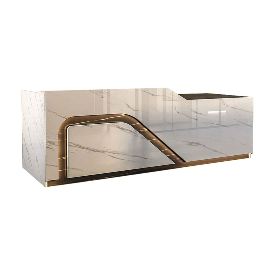 Lacquer Reception Desk with LED Lights and Lockable Drawer for Retail Stores JDT-1051