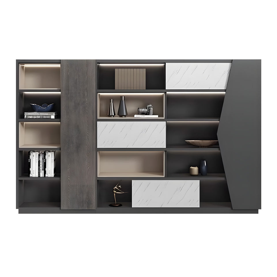 Large Open Storage Wooden Office File Cabinet with Multi-layer Design LBG-K039