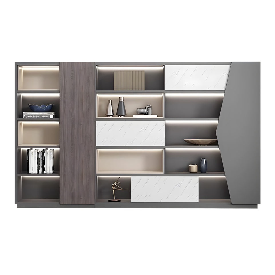 Large Open Storage Wooden Office File Cabinet with Multi-layer Design LBG-K039