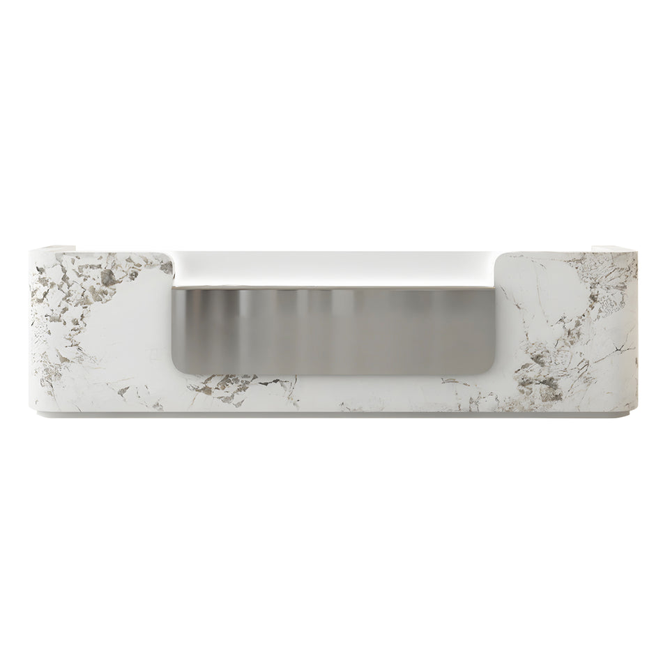 Modern Reception Desk 63-150 in Wide with File Drawers for Office Lobby