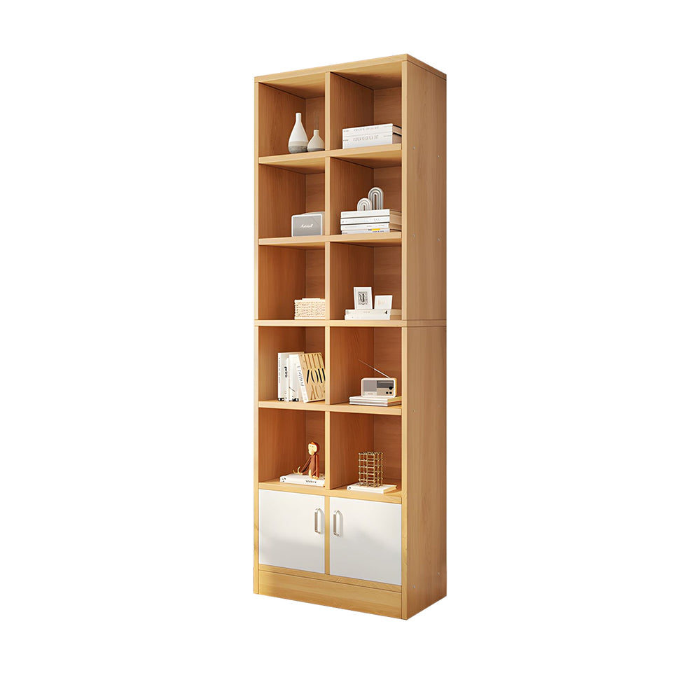 Spacious Floor-to-Ceiling Wooden Bookcase – Multi-Layer Dustproof Storage Cabinet for Home with Deep Shelves CWG-2178
