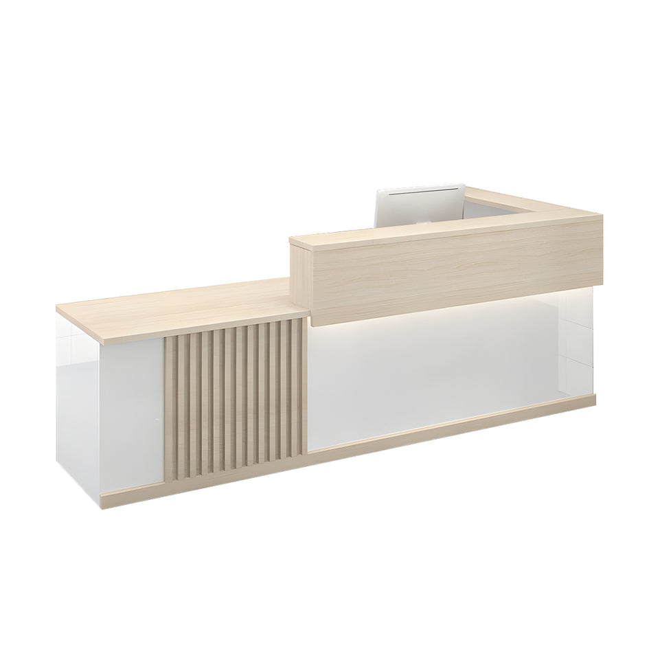 Sleek Modern Reception Desk with Dual-Layer Surface for Restaurants, Hotels, and Commercial Spaces JDT-2327