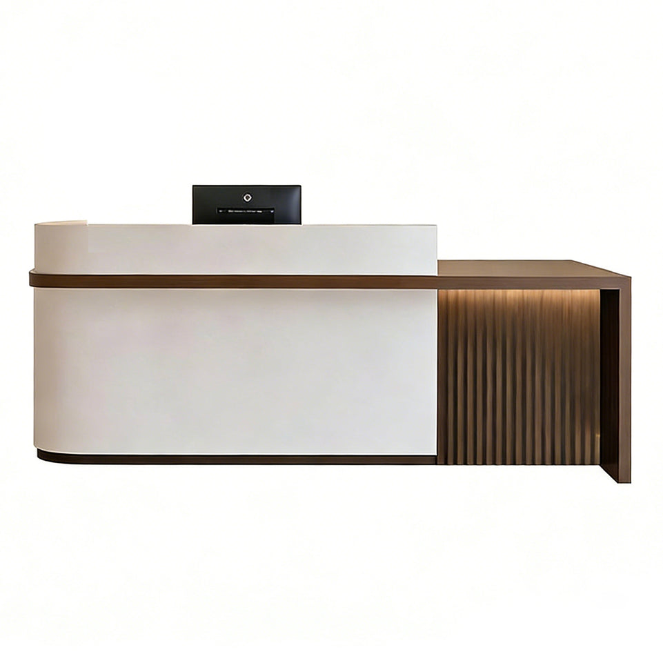 Curved Reception Desk 47-157 in Wide with Transaction Counter for Salon