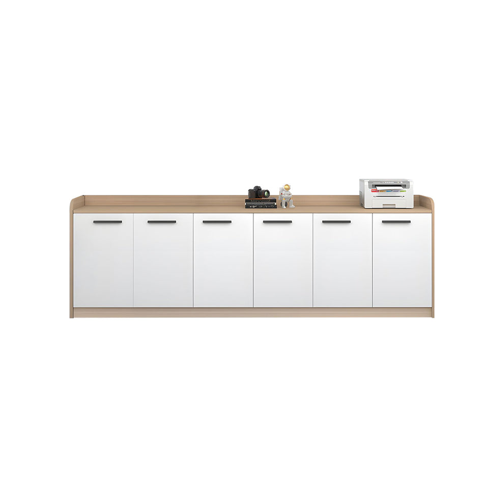 Premium Wooden Floor-Standing Office Tea Cabinet With Lockable Drawers And Spacious Storage For Office Essentials CWG-2163