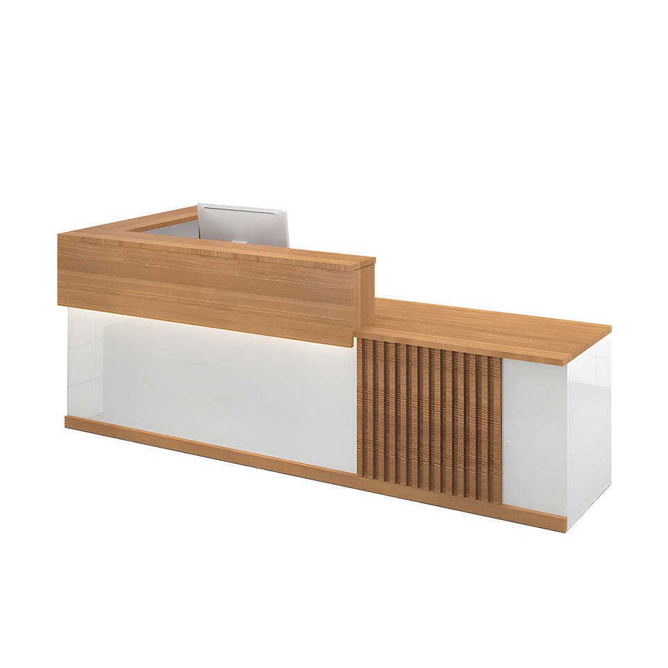 Sleek Modern Reception Desk with Dual-Layer Surface for Restaurants, Hotels, and Commercial Spaces JDT-2327