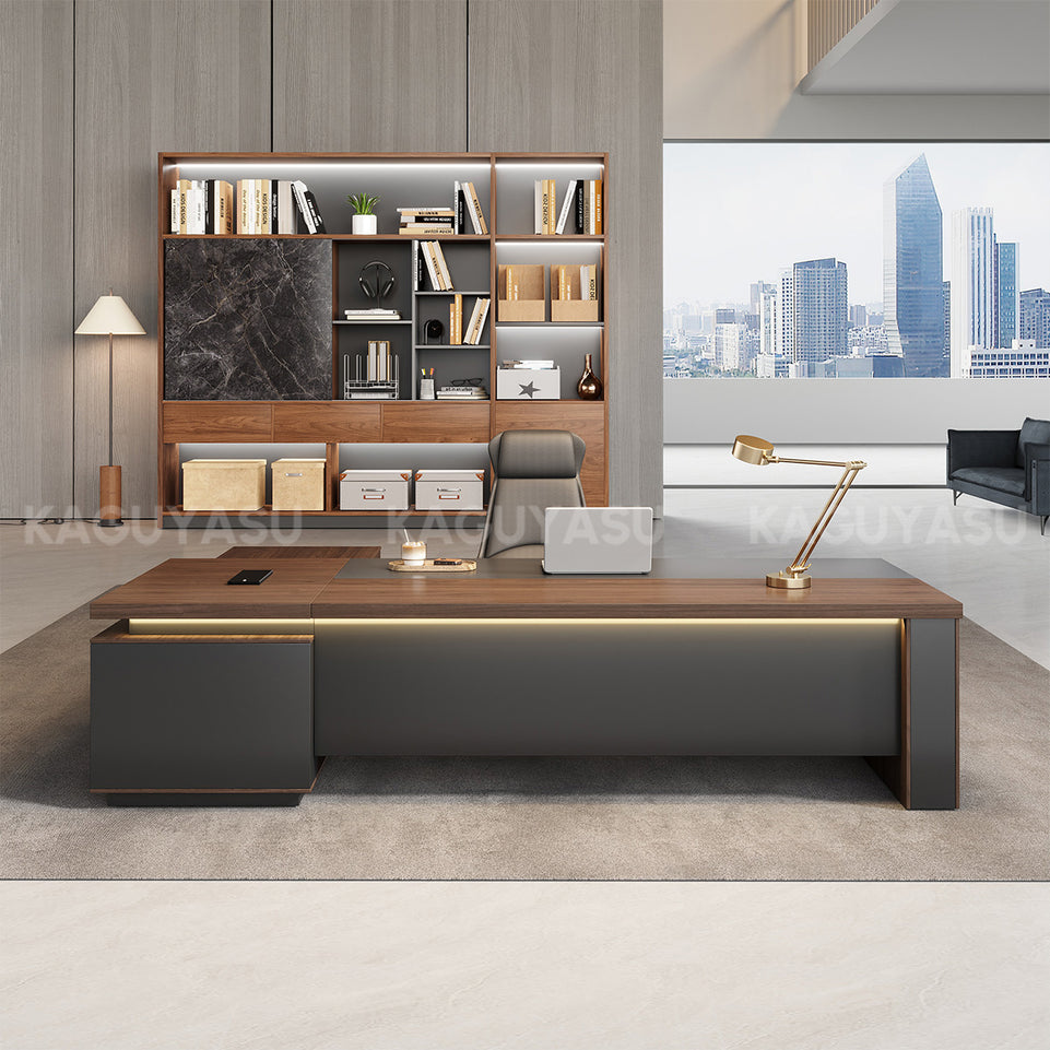 Modern High-End Executive Desk with Thick Desktop and Spacious Under-Desk Clearance LBZ-2143N(In Stock)