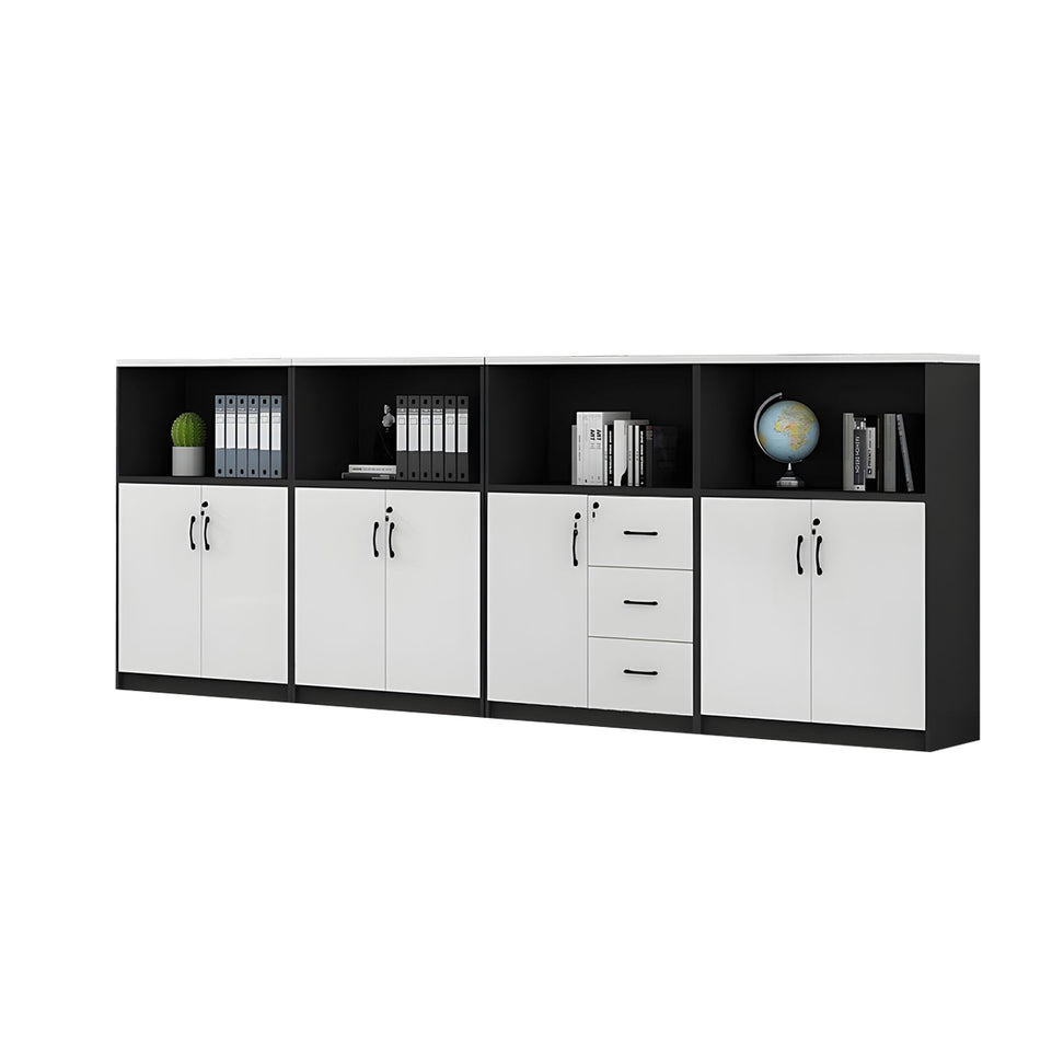 Stylish Multifunctional Office Storage Cabinet with Lockable Drawers for Workspace Organization, Printer Station, and Document Filing CWG-2167