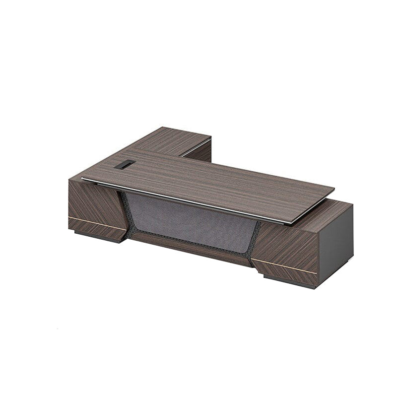 Luxury Walnut Color Executive Desk with Dial Lock Desk with Side Cabinet Customizable LBZ-1090