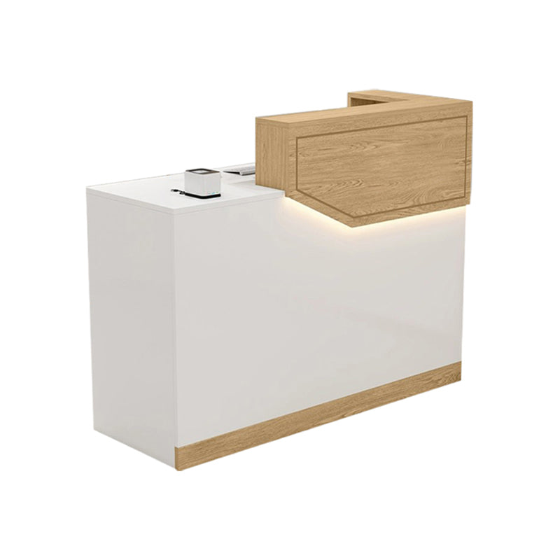 Small Front Desk with Corner and Keyboard Tray for Clothing Stores and Salons JDT-1047
