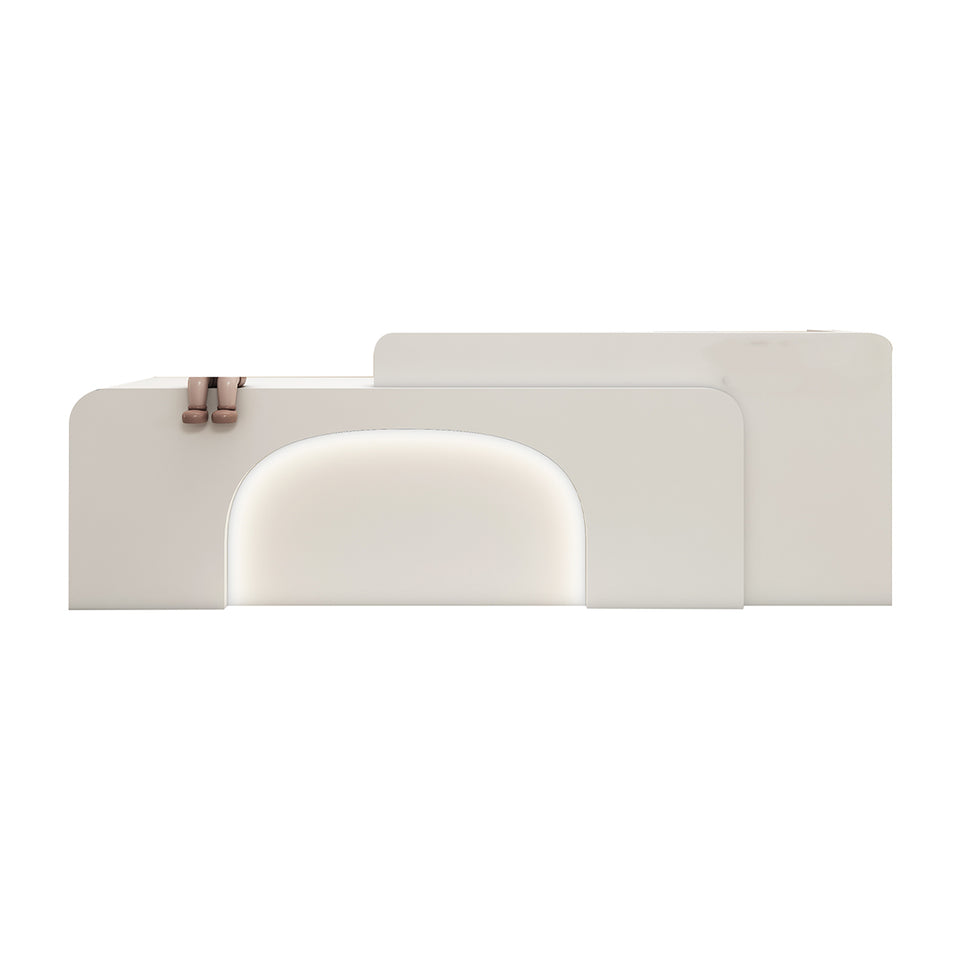 Arched Door Design Baked Coating Reception Desk with LED Lights for Barber Shops and Salons JDT-10151