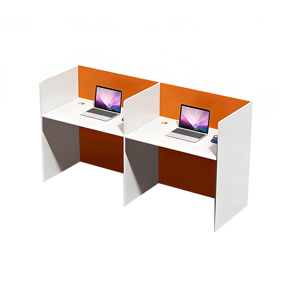 Modern Staff Office Desk with Privacy Dividers and Individual CPU Compartments BGZ-2099