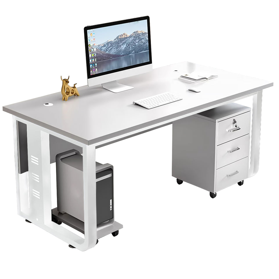 Office desk simple modern computer Boss Desk With Chest Of Drawers LBZ-10142