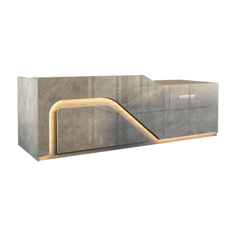 Lacquer Reception Desk with LED Lights and Lockable Drawer for Retail Stores JDT-1051