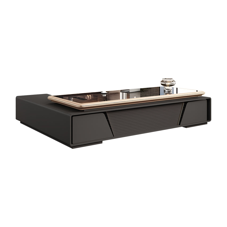 Modern Executive Desk 79-126 in Wide with Side Storage, Lockable & File Drawers