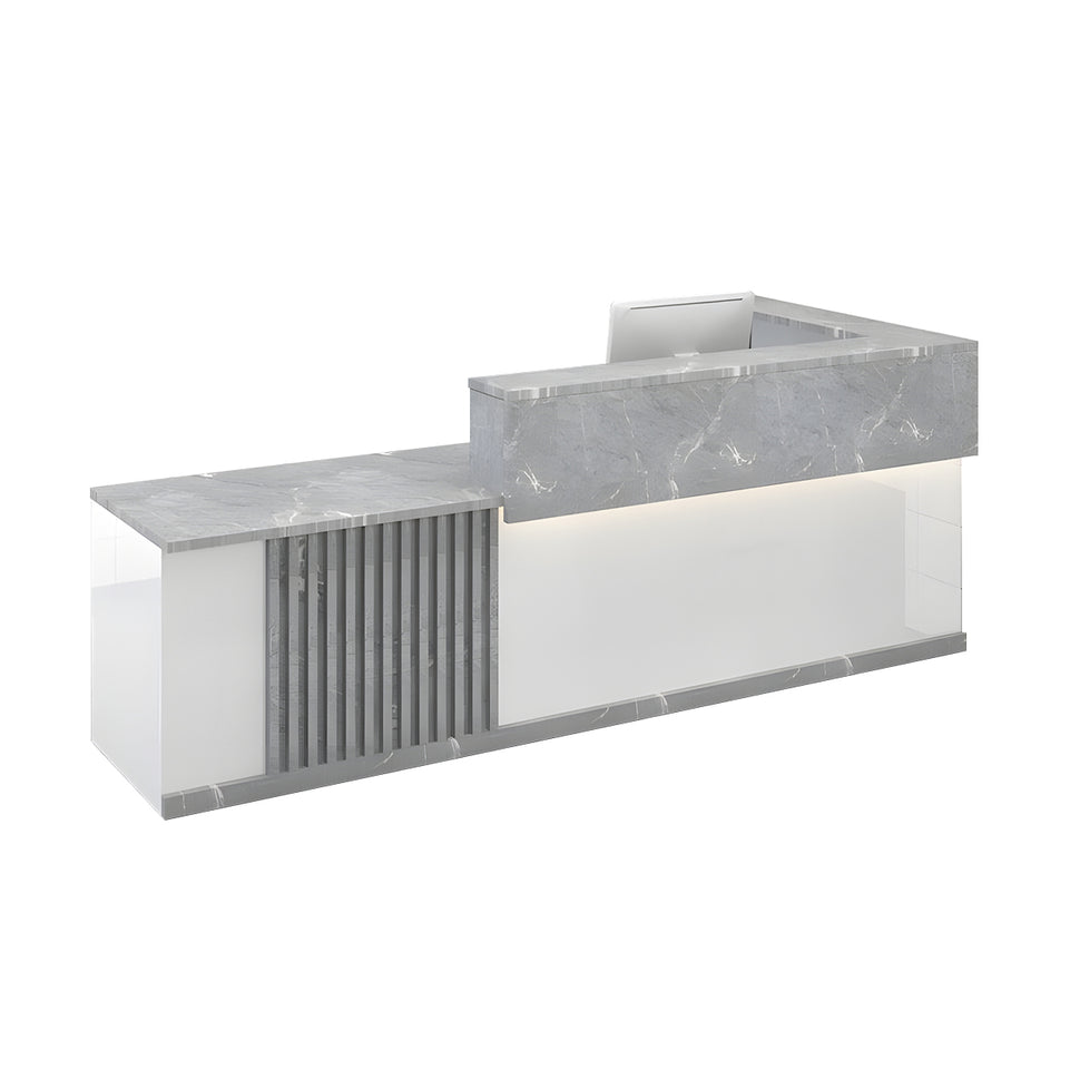 Sleek Modern Reception Desk with Dual-Layer Surface for Restaurants, Hotels, and Commercial Spaces JDT-2327