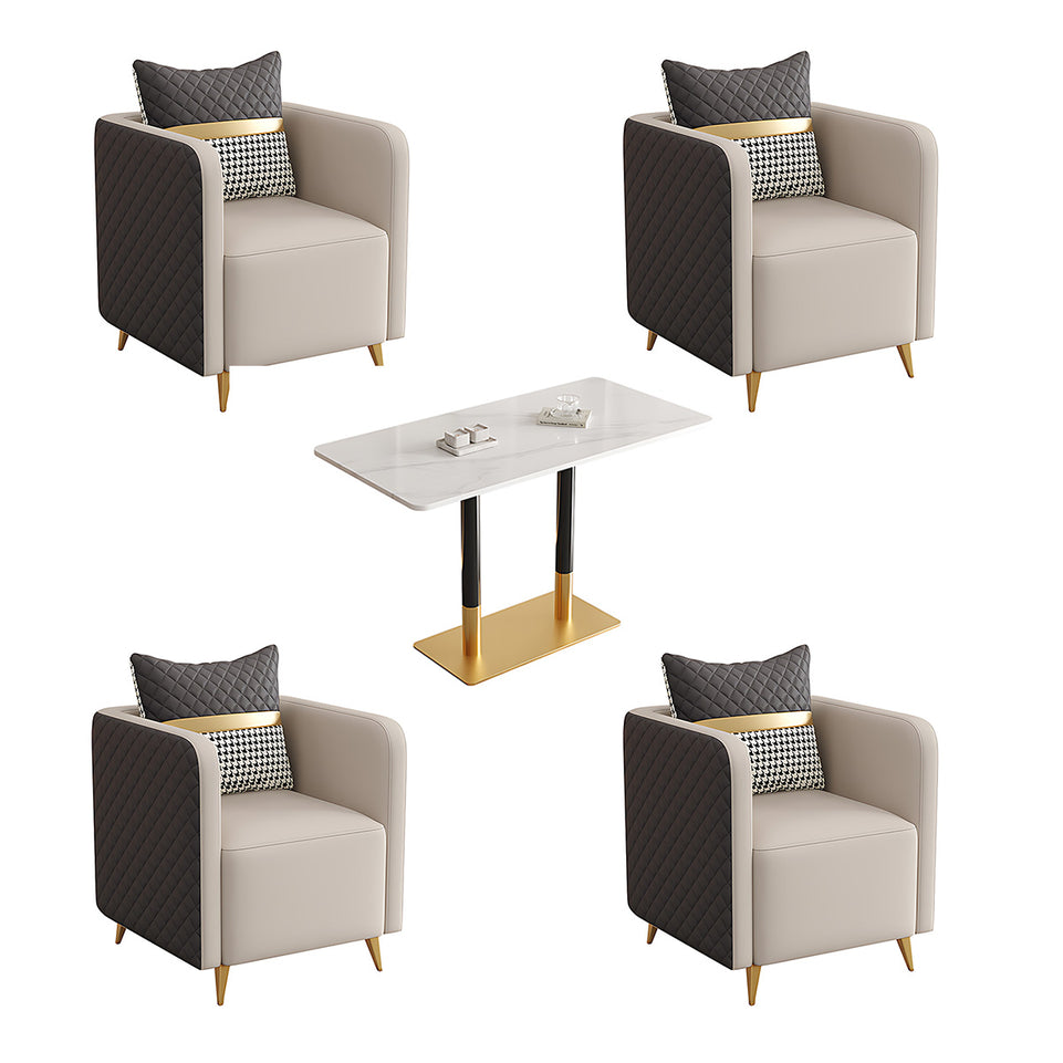 Premium Luxurious Faux Leather Sofa Set for Coffee Shops and Reception Areas JDZH-2079