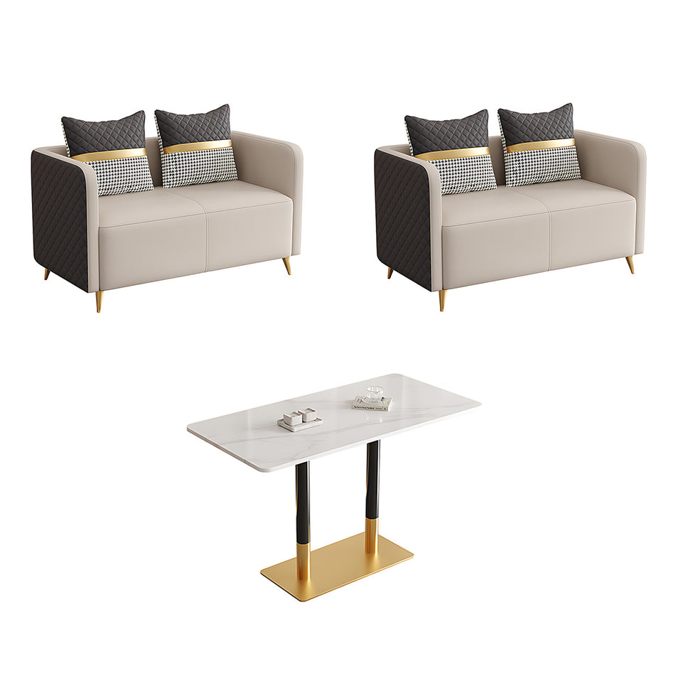 Premium Luxurious Faux Leather Sofa Set for Coffee Shops and Reception Areas JDZH-2079