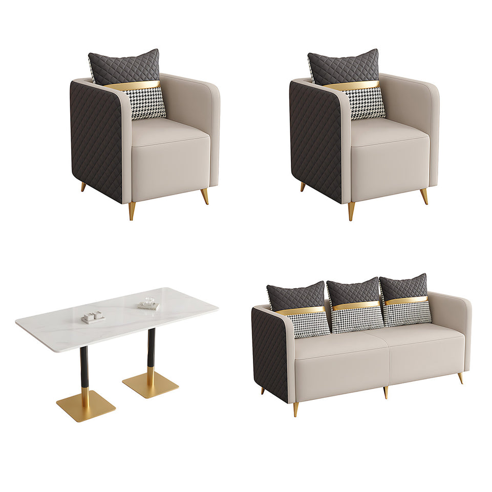Premium Luxurious Faux Leather Sofa Set for Coffee Shops and Reception Areas JDZH-2079