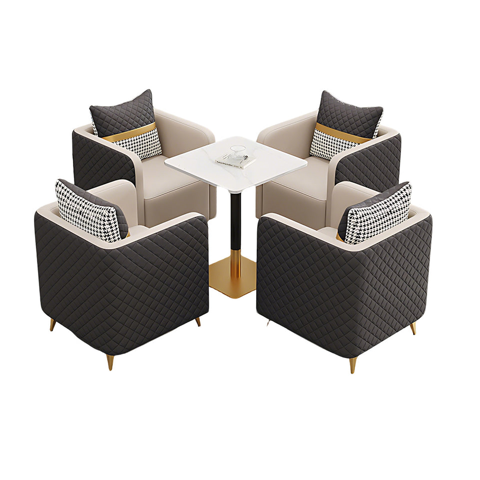Premium Luxurious Faux Leather Sofa Set for Coffee Shops and Reception Areas JDZH-2079