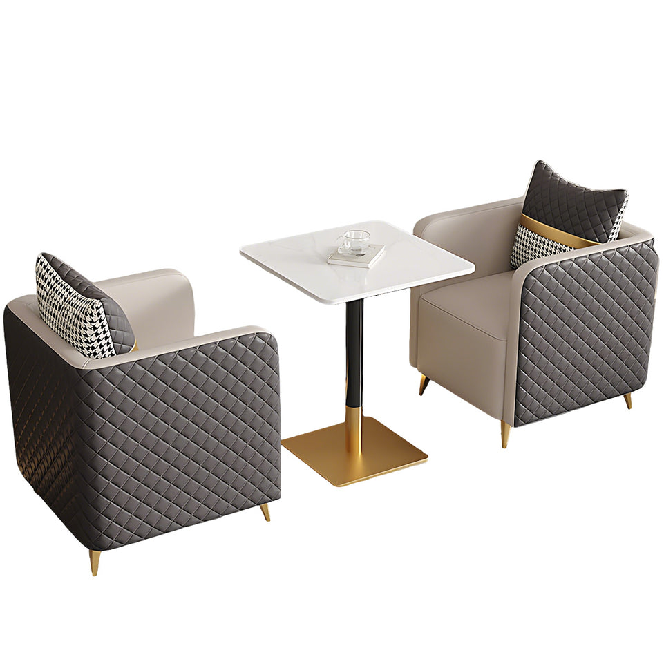 Premium Luxurious Faux Leather Sofa Set for Coffee Shops and Reception Areas JDZH-2079