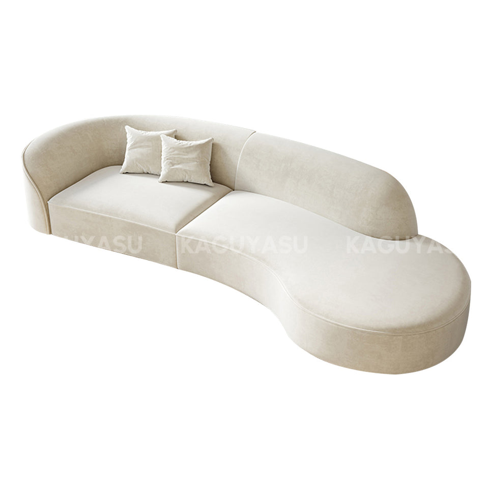 Minimalist Soft Curved Sofa with Single Armrest for Living Room SZ-SF-0003(In Stock)